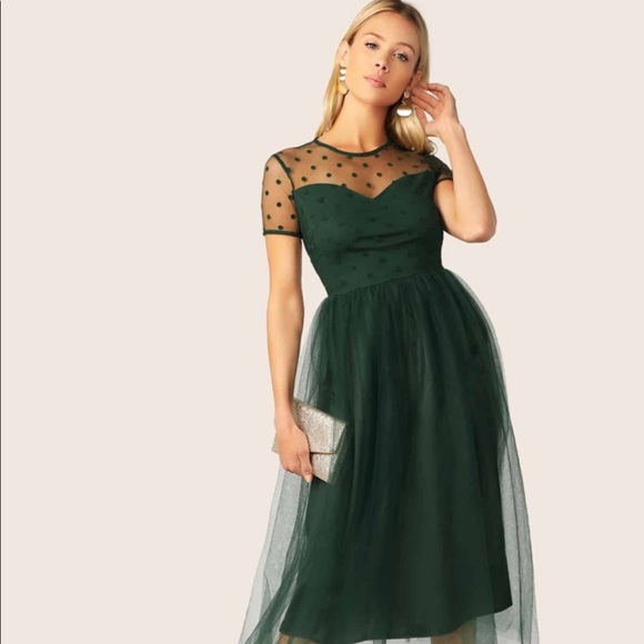 shein green dress